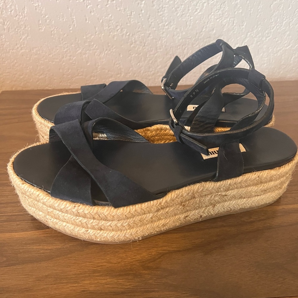 Miu Miu blue suede espadrilles